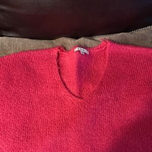 Z Supply Bright Pink V-Neck Sweater